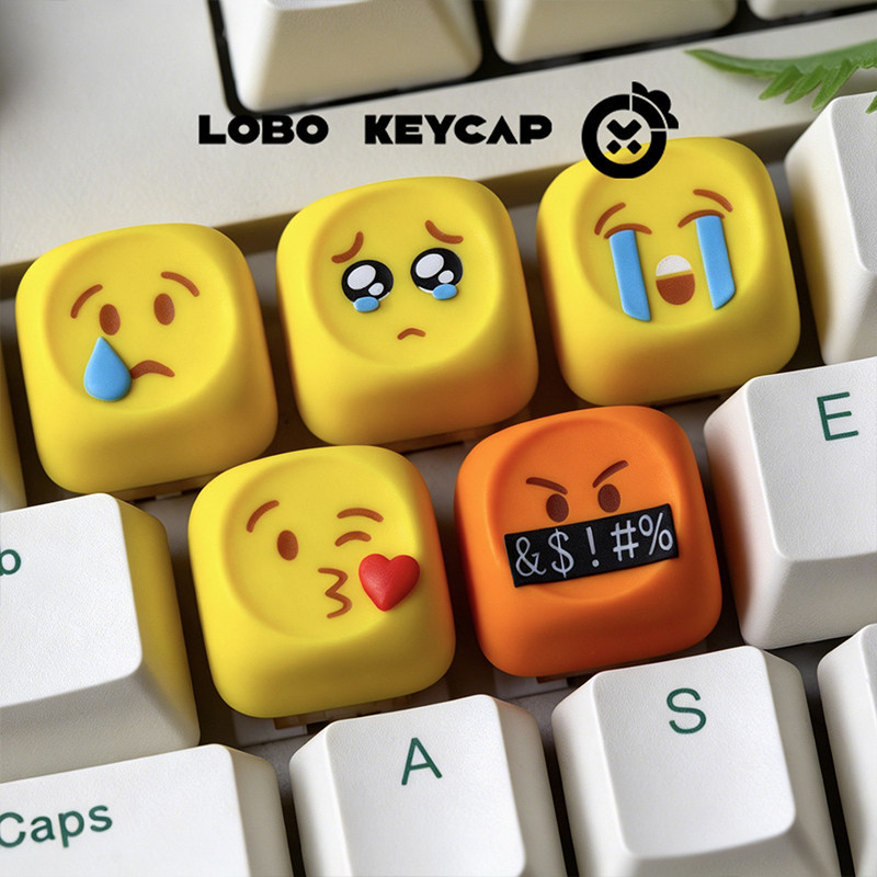Gaming Keyboard Emoji - Trendige Emoji-Tastenkappen Kawaii Personalisierte Harz-Esc-Taste Cartoon