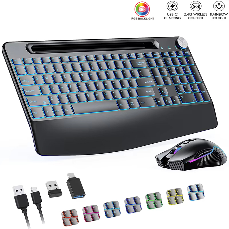 Gaming Keyboard Type C - 2,4 G & Typ-C kabellose Tastatur-Maus-Kombination