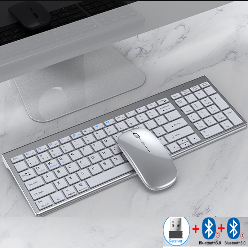 Gaming Keyboard Mouse And Headset Combo - Jomaa Schlankes, wiederaufladbares Bluetooth-Tastatur- und Maus-Set