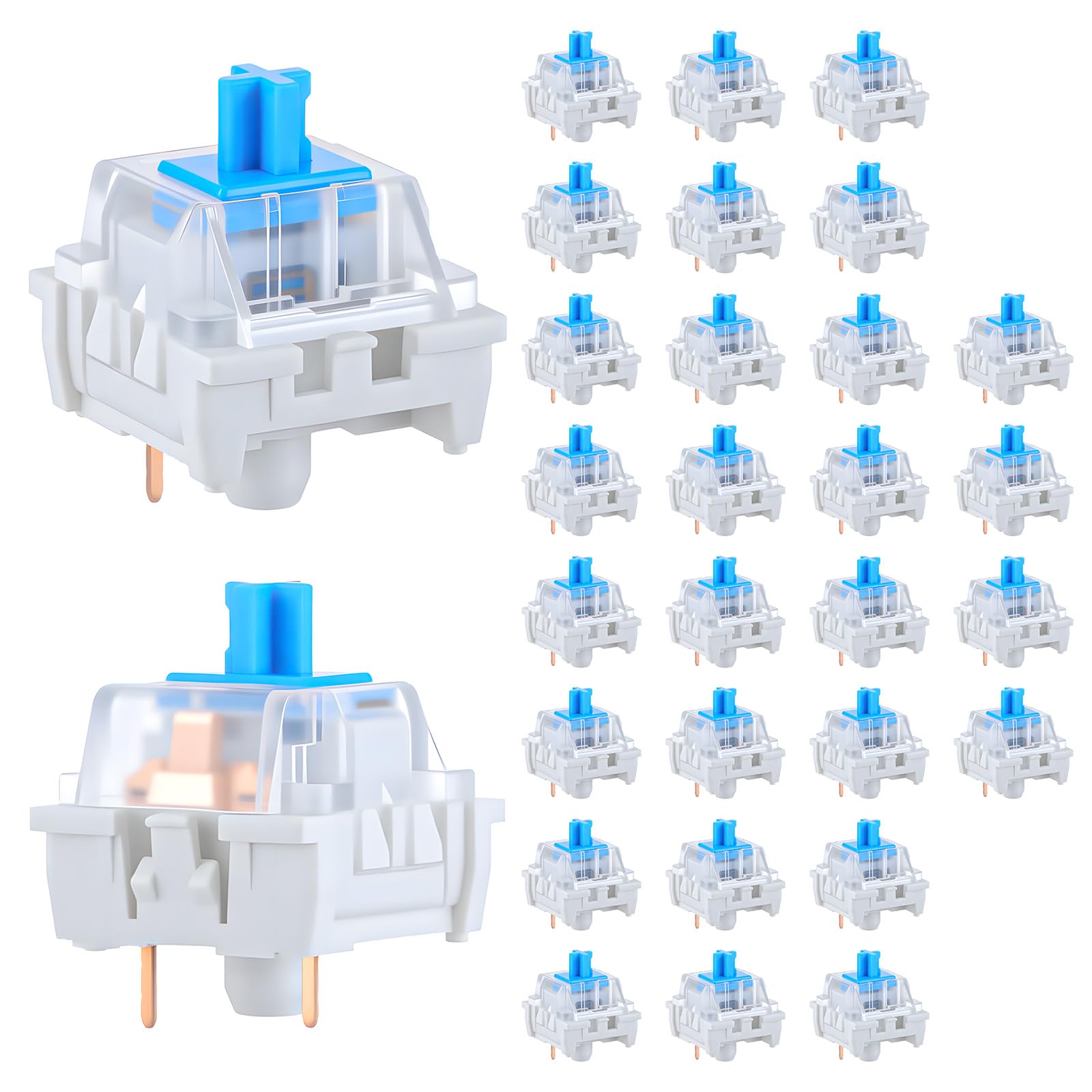 Gaming Keyboard Blue Switches - 30 Stück mechanische Tastaturschalter, 3-polig, blau,