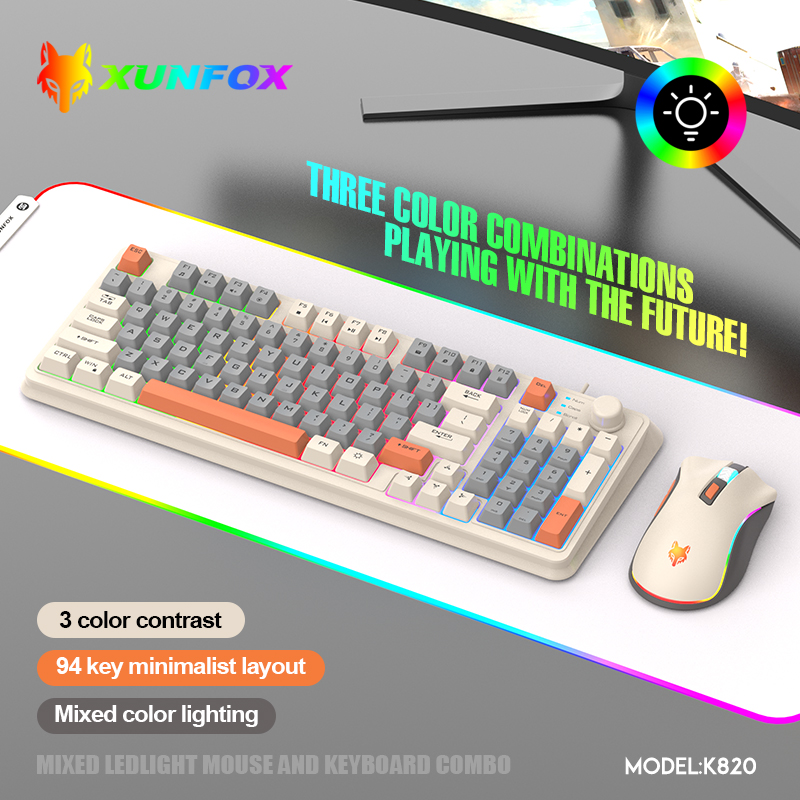 Gaming Keyboard Mouse And Headset Combo - K820 USB Wired Spiel Tastatur Maus
