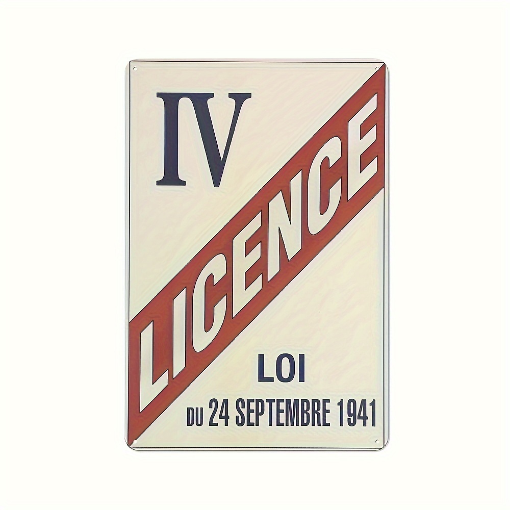 Brass Weight Plate - Französisches Alkoholgesetz Metallschild - Lizenz IV