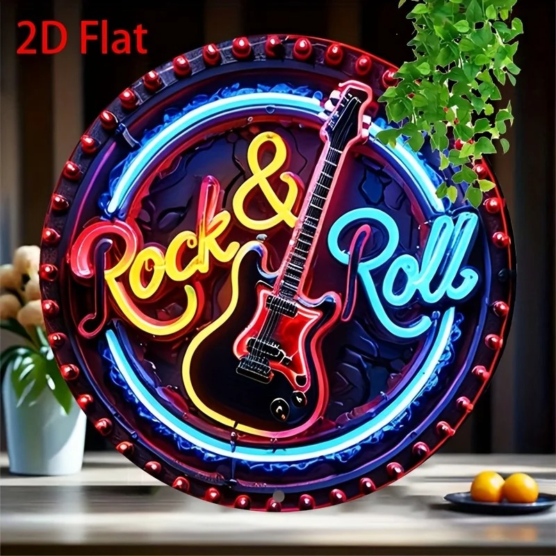 Brass Weight Plate - Ein Vintage-Rock-Neonschild, 2D-Flachmetall-Aluminium-Wanddekoration, Geeignet für Zuhause,