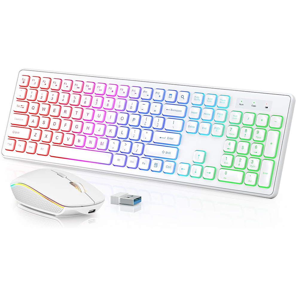 Gaming Keyboard Mouse And Headset Combo - Kabellose Tastatur und Maus mit Hintergrundbeleuchtung,
