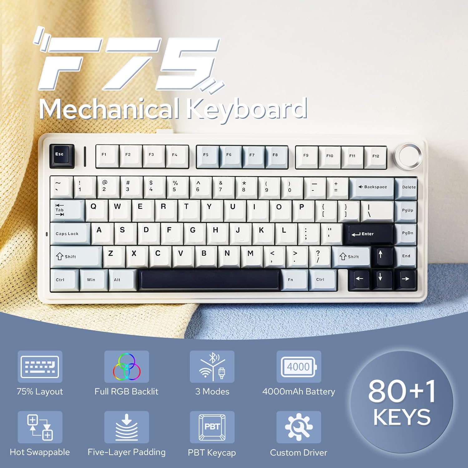 Aula F75 Mechanische Tastatur  – Gaming Keyboard Types Bewertung und Preis