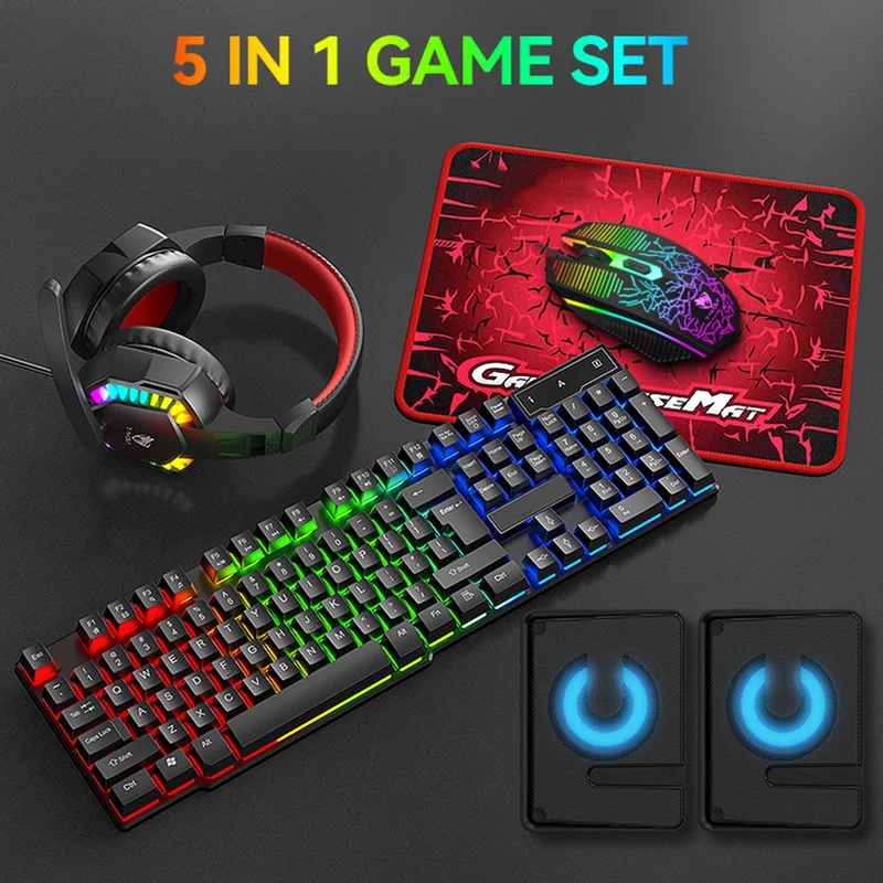 5-in-1 Gaming-Set: Tastatur mi – Gaming Keyboard Mouse And Headset Combo Bewertung und Preis