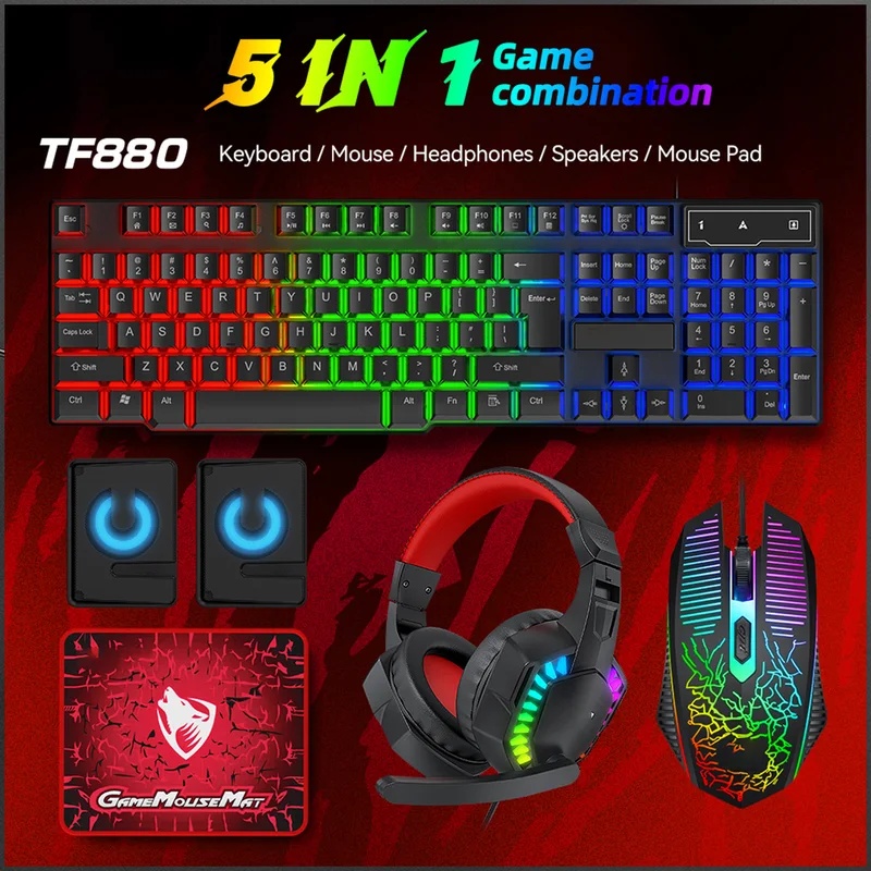 5-in-1 Gaming-Set: Tastatur mi – Gaming Keyboard Mouse And Headset Combo Bewertung und Preis