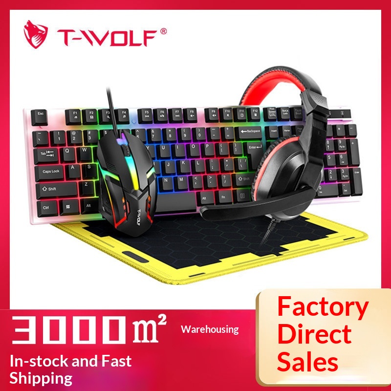 T-Wolf Tf240 4-in-1 Spanisches – Gaming Keyboard Mouse And Headset Combo Bewertung und Preis