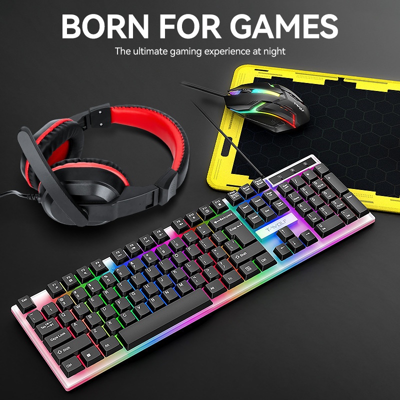 T-Wolf Tf240 4-in-1 Spanisches – Gaming Keyboard Mouse And Headset Combo Bewertung und Preis