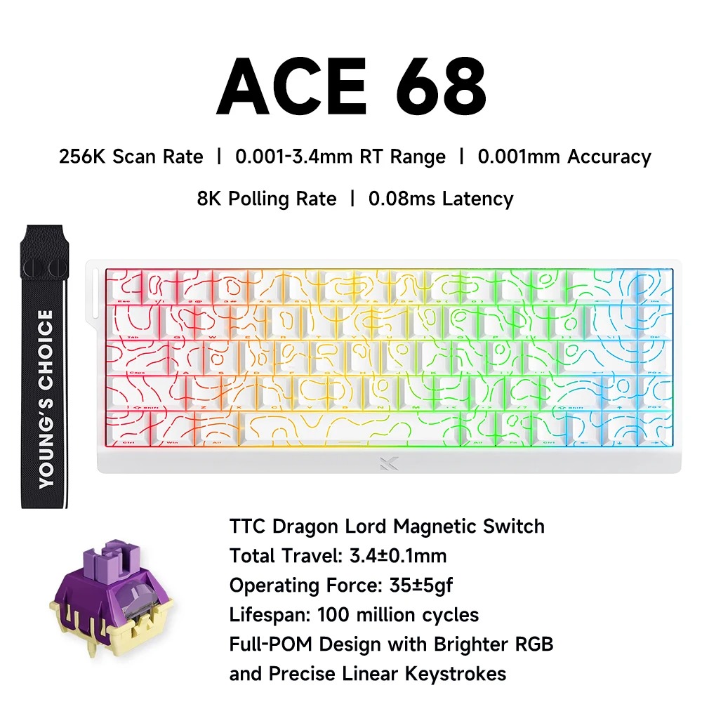 MCHOSE ACE 68 Gaming-Tastatur  – Gaming Keyboard Hall Effect Switches Bewertung und Preis
